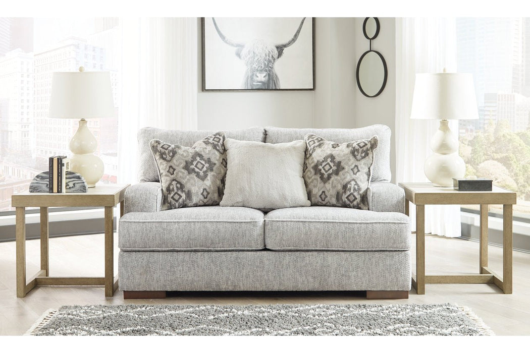 Mercado Pewter Loveseat - 8460435 - Lara Furniture