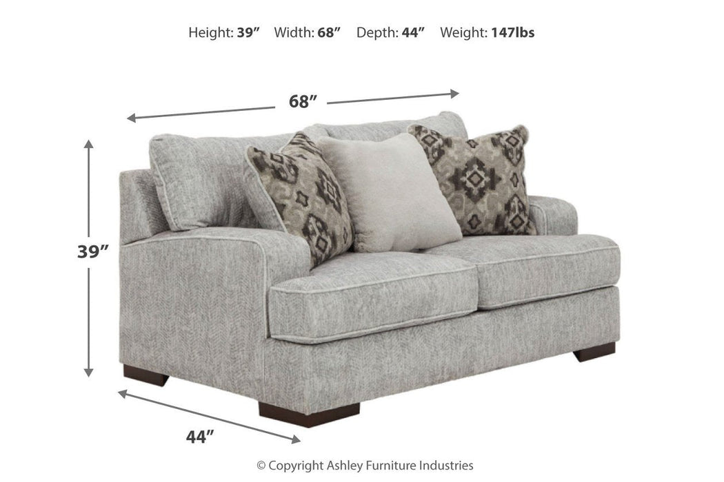 Mercado Pewter Loveseat - 8460435 - Lara Furniture