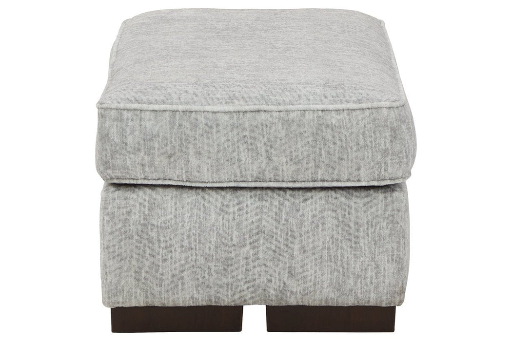 Mercado Pewter Ottoman - 8460414 - Lara Furniture