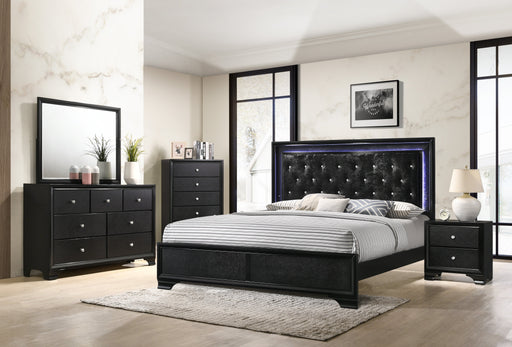 Micah Black LED Panel Bedroom Set - Lara Furniture