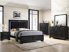 Micah Black LED Panel Twin Bed - Lara Furniture