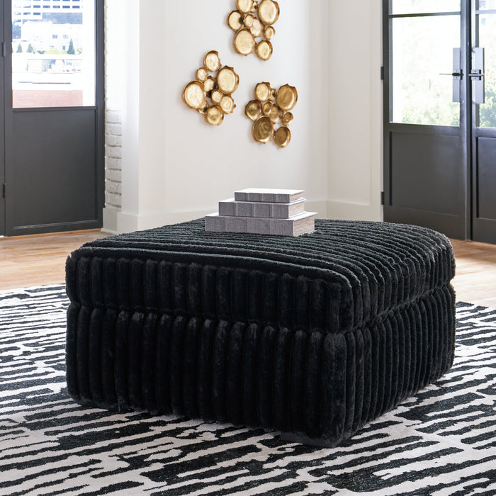 Midnight-Madness Onyx Oversized Accent Ottoman - 9810308