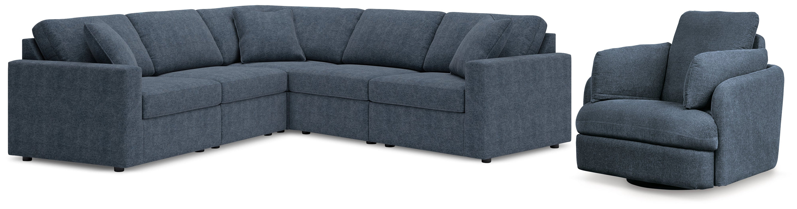 Modmax 5-Piece Sectional with Recliner in Ink - PKG020660