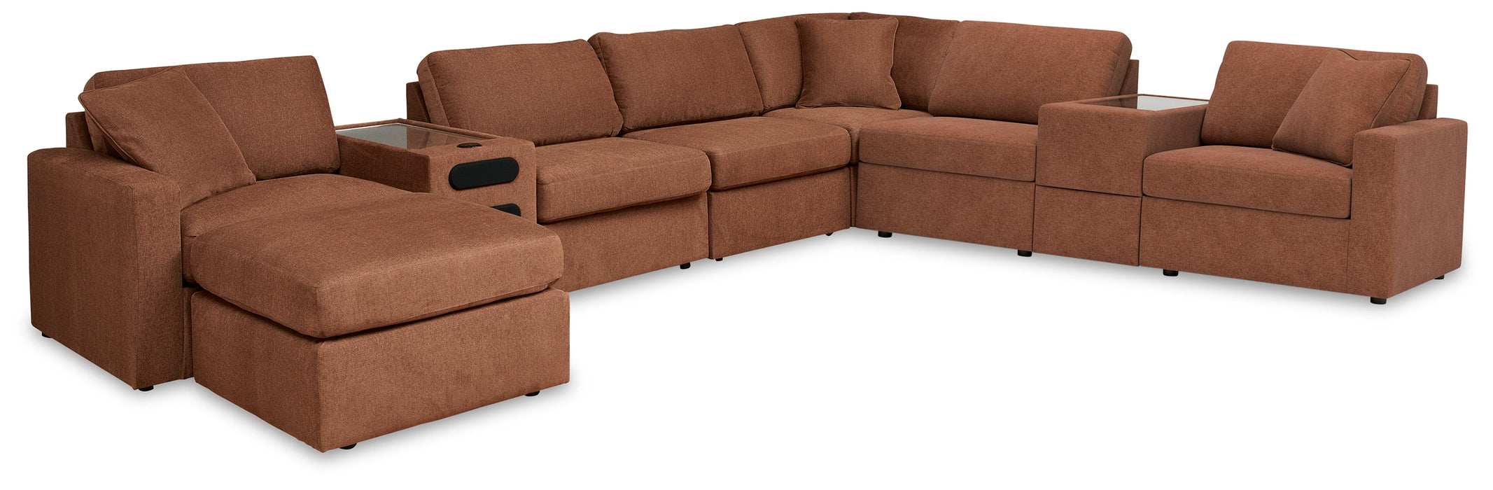 Modmax 8-Piece Sectional with Ottoman in Spice - PKG020742