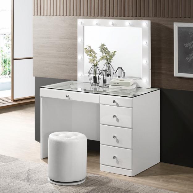 Morgan White Vanity small - Lara Furniture