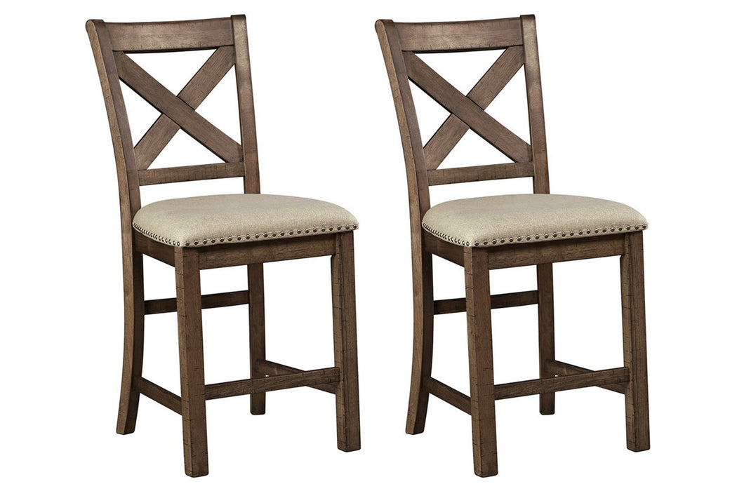 Moriville Beige Counter Height Bar Stool (Set of 2) - D631-124 - Lara Furniture