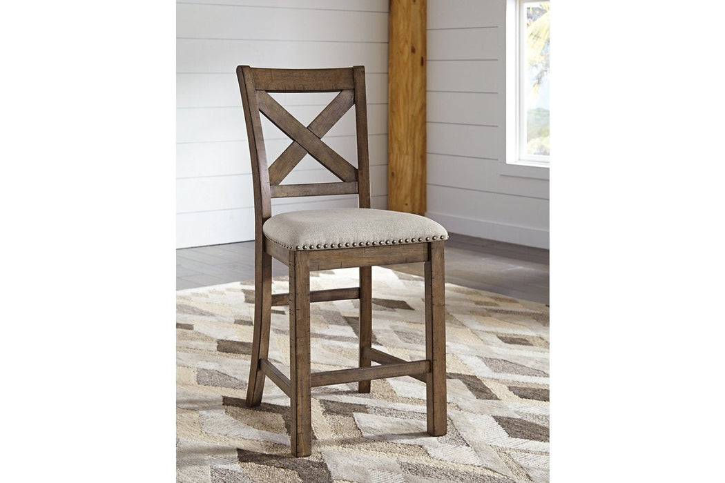 Moriville Beige Counter Height Bar Stool (Set of 2) - D631-124 - Lara Furniture