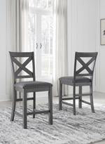 Myshanna Two-tone Gray Counter Height Bar Stool (Set of 2) - D629-124 - Lara Furniture