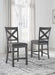 Myshanna Two-tone Gray Counter Height Bar Stool (Set of 2) - D629-124 - Lara Furniture