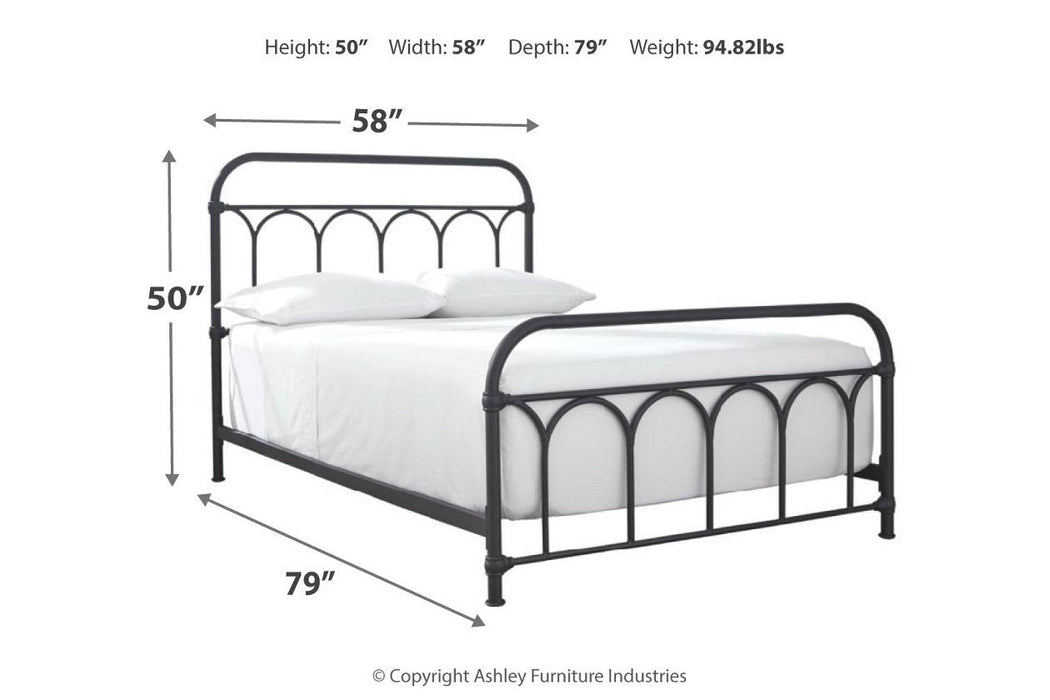 Nashburg Black Full Metal Bed - B280-672 - Lara Furniture