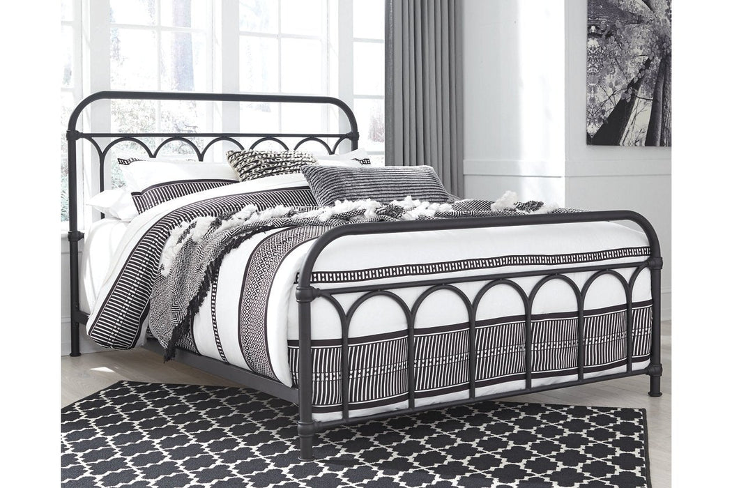 Nashburg Black Queen Metal Bed - B280-681 - Lara Furniture