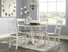 Nelling White-Dark Brown Round Dining Room Set - Lara Furniture