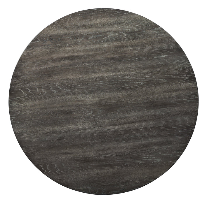 Nelling White/Dark Brown Round Dining Table - Lara Furniture