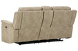 Next-Gen DuraPella Sand Power Reclining Loveseat with Console - 5930218 - Lara Furniture