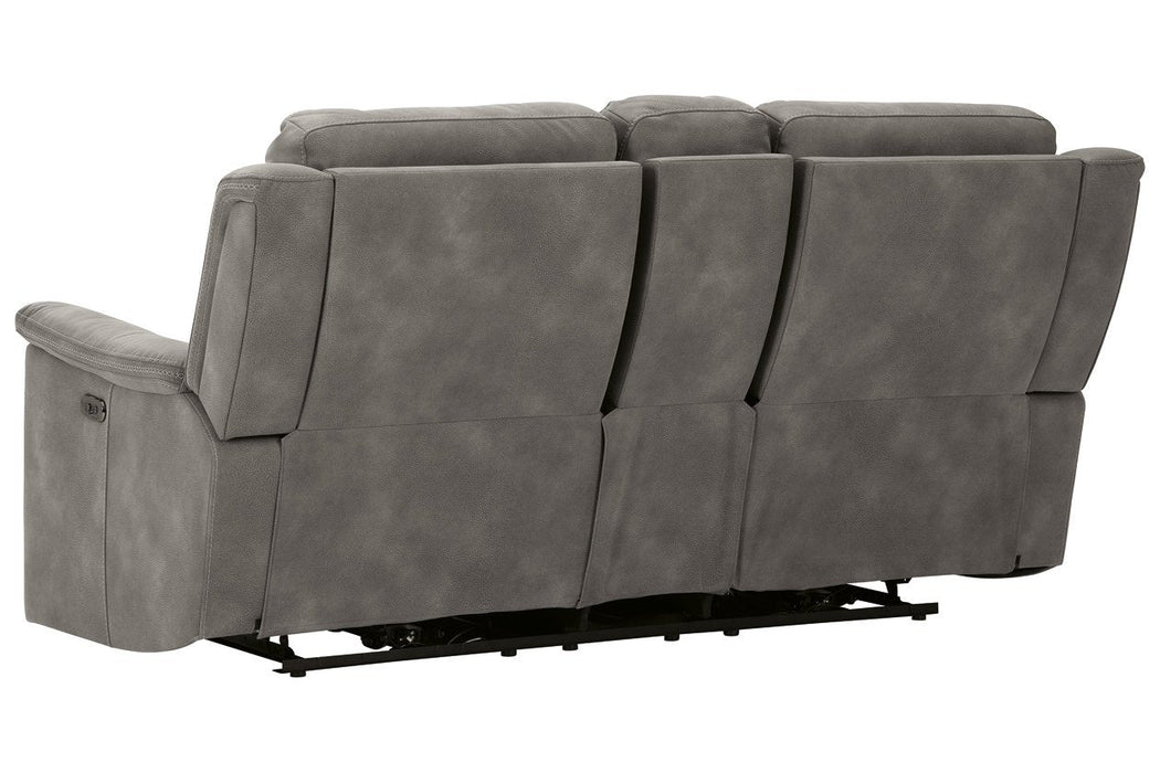 Next-Gen DuraPella Slate Power Reclining Loveseat with Console - 5930118 - Lara Furniture