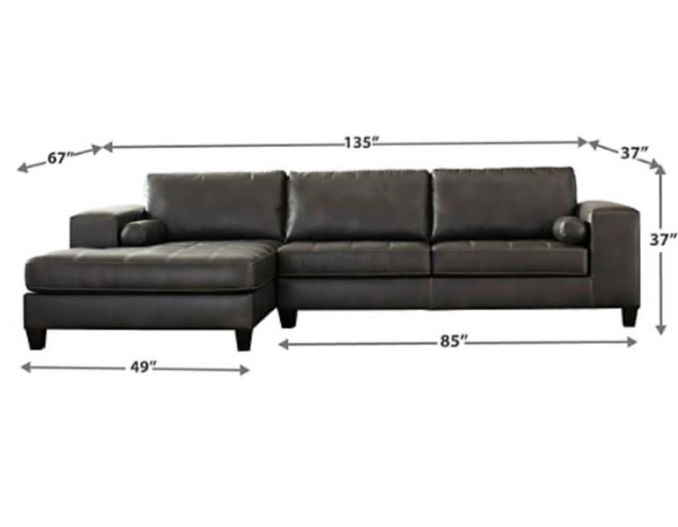 Nokomis Charcoal LAF Sectional - Lara Furniture