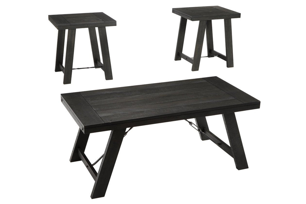 Noorbrook Black/Pewter Table (Set of 3) - T351-13 - Lara Furniture