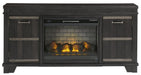 Noorbrook Black XL TV Stand w/Fireplace Option - Lara Furniture