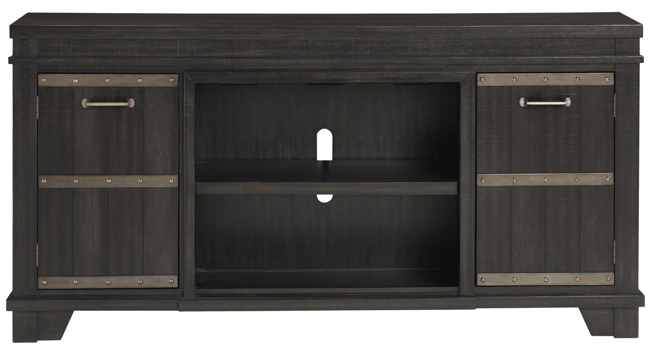 Noorbrook Black XL TV Stand w/Fireplace Option - Lara Furniture