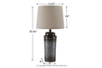 Norbert Gray Table Lamp (Set of 2) - L204064 - Lara Furniture