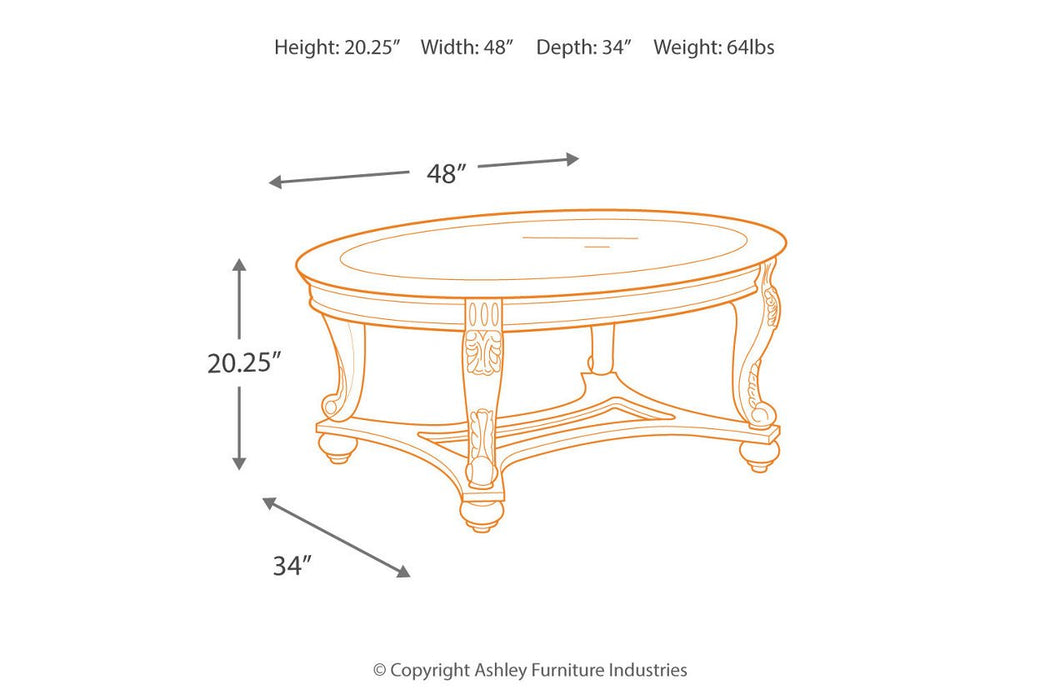 Norcastle Dark Brown Coffee Table - T499-0 - Lara Furniture