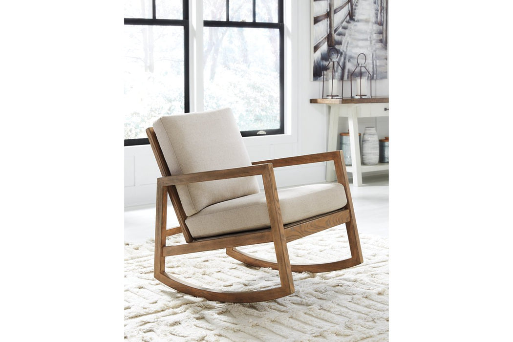 Novelda Neutral Rocker Accent Chair - A3000081 - Lara Furniture