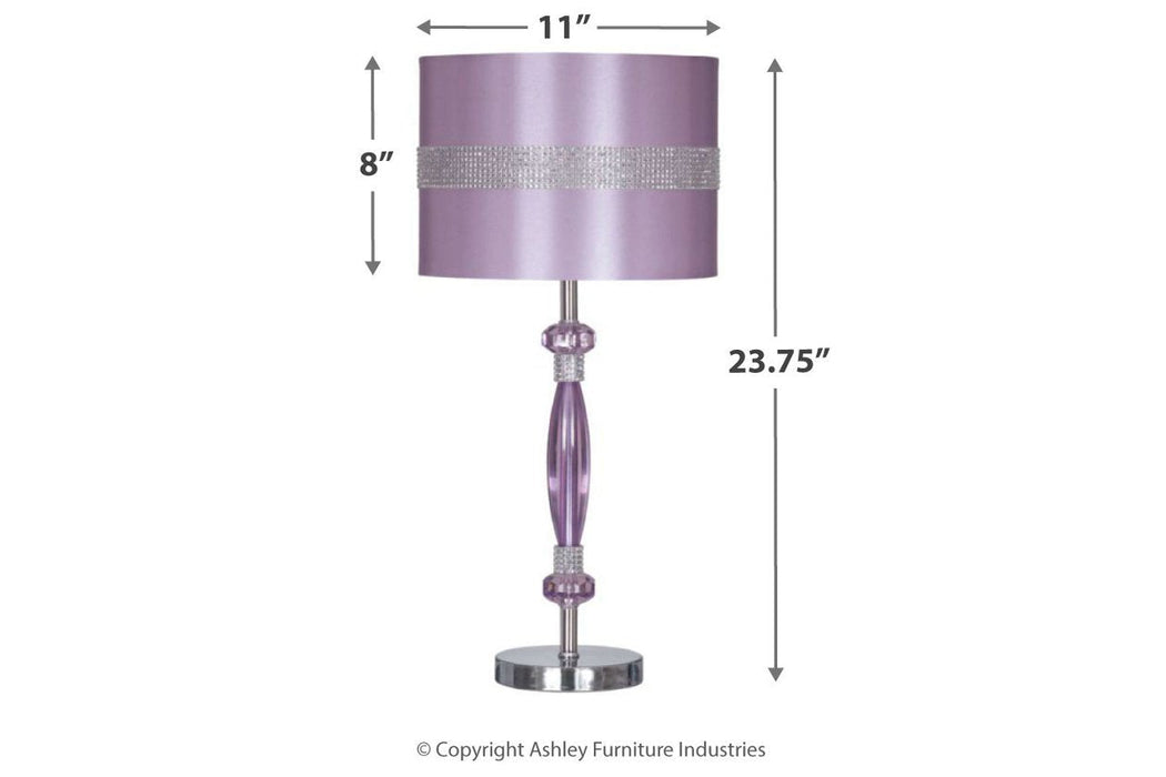 Nyssa Purple Table Lamp - L801524 - Lara Furniture