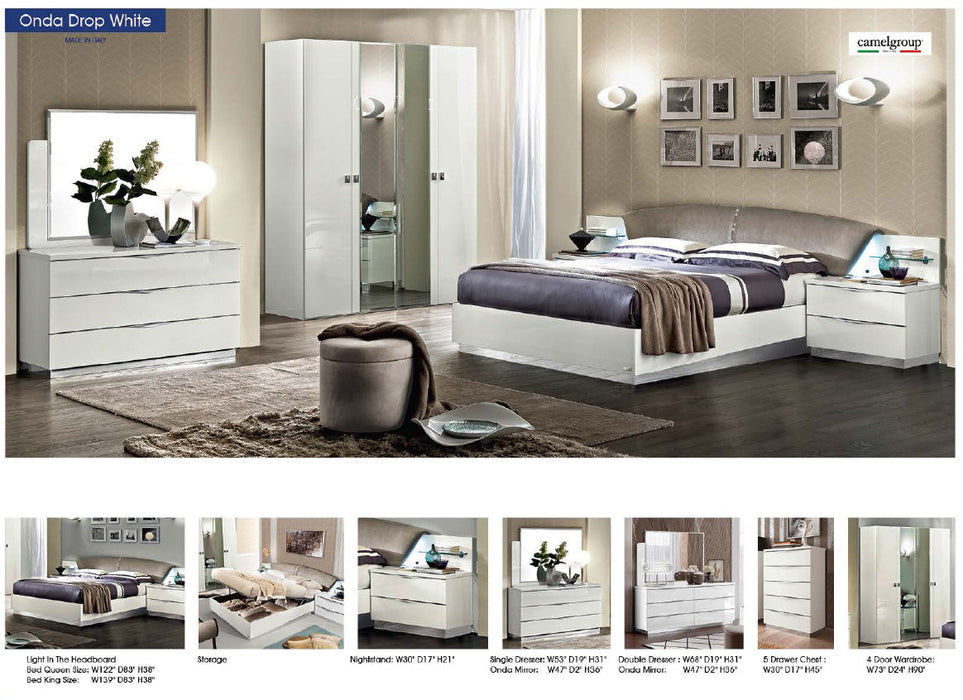 Onda Drop Bedroom White Set - Lara Furniture