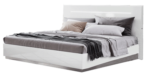 Onda Legno White Bed With Led Lights Queen - Lara Furniture