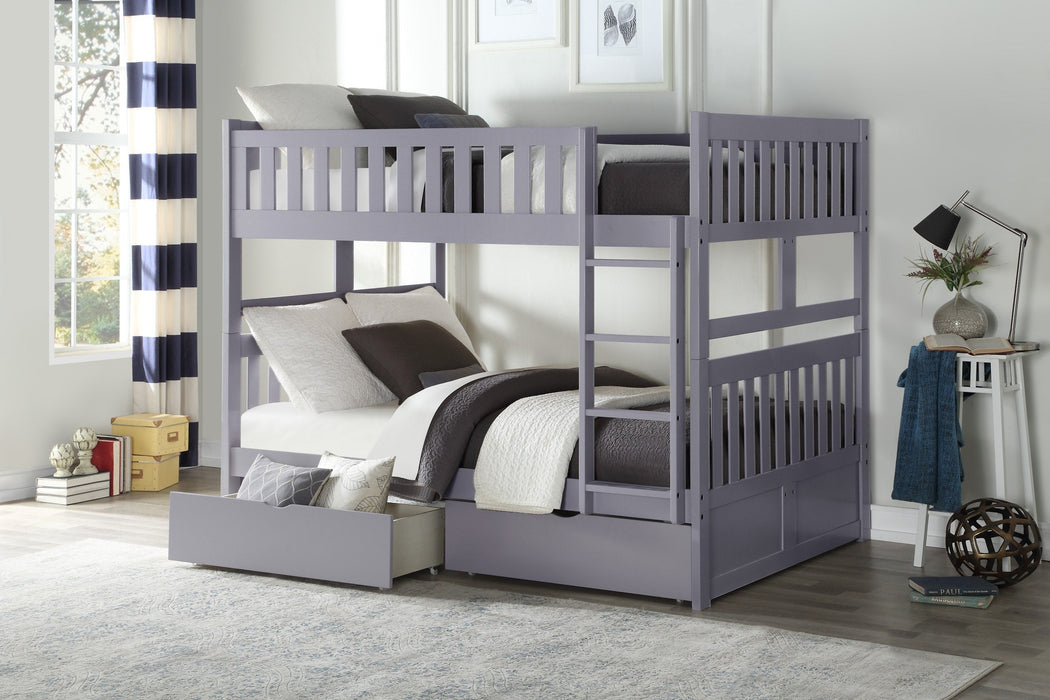 Orion Gray Full/Full Bunk Bed | B2063 - Lara Furniture