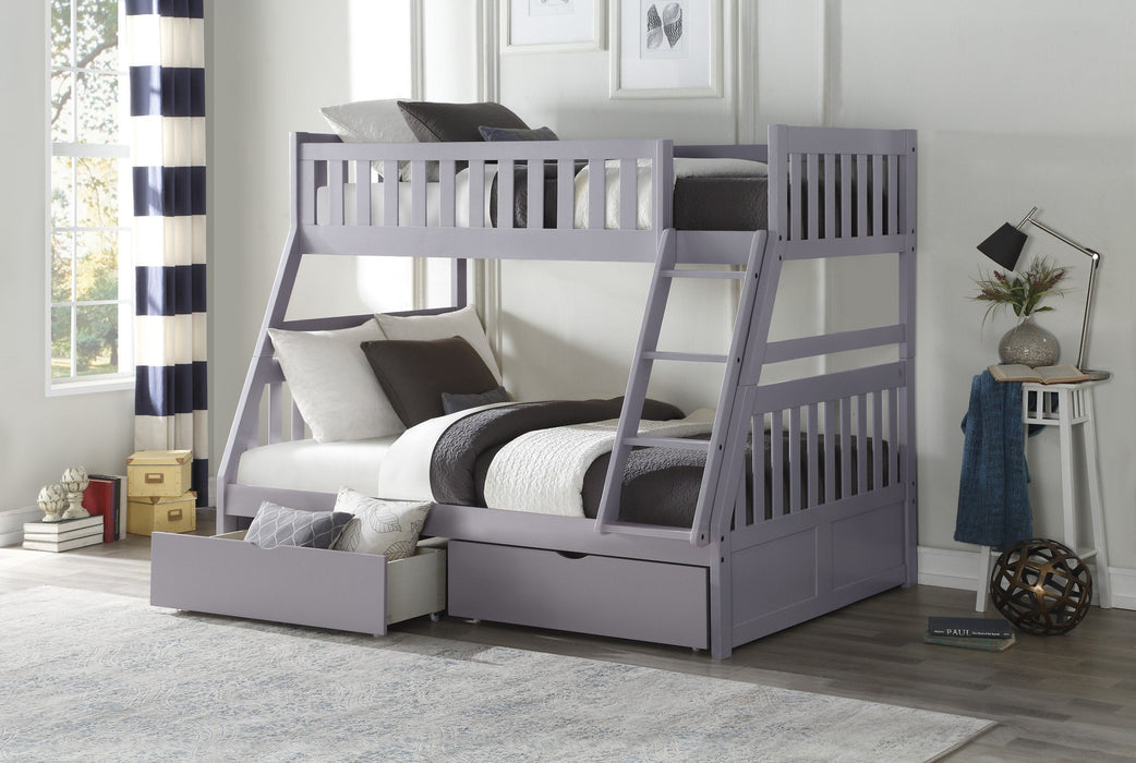 Orion Gray Twin/Full Bunk Bed | B2063 - Lara Furniture