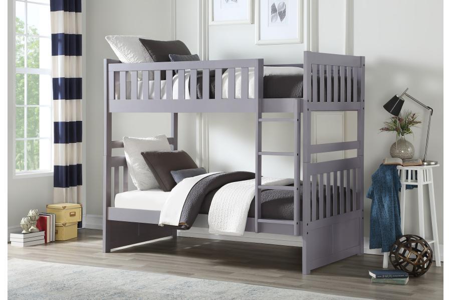 Orion Gray Twin/Twin Bunk Bed | B2063 - Lara Furniture