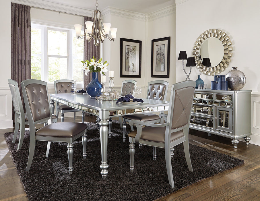 Orsina Silver Mirrored Extendable Dining Set - Lara Furniture