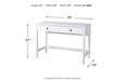 Othello White Home Office Desk - Z1611054 - Lara Furniture