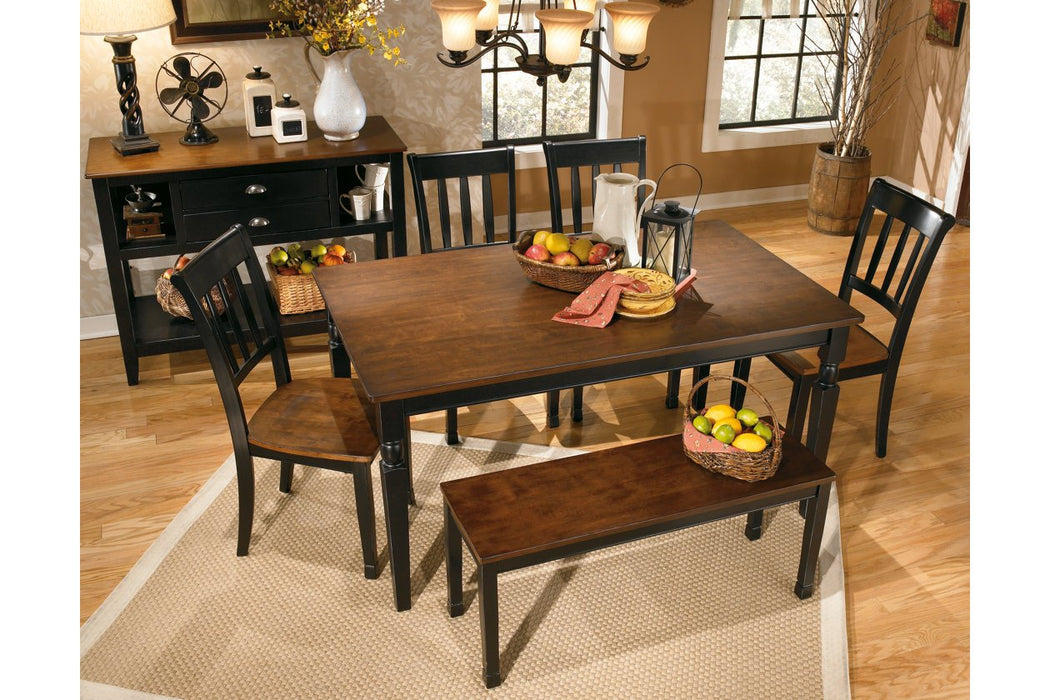 Owingsville Black/Brown Dining Bench - D580-00 - Lara Furniture