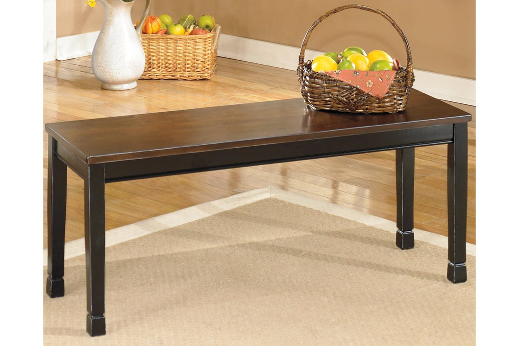 Owingsville Black/Brown Dining Bench - D580-00 - Lara Furniture