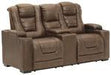 Owner's Box Thyme Power Reclining Loveseat with Console - 2450518 - Lara Furniture