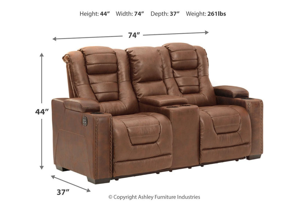 Owner's Box Thyme Power Reclining Loveseat with Console - 2450518 - Lara Furniture