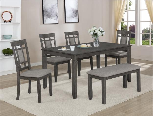 Paige Gray 6-Piece Dining Room Set - 2325SET-GY - Lara Furniture