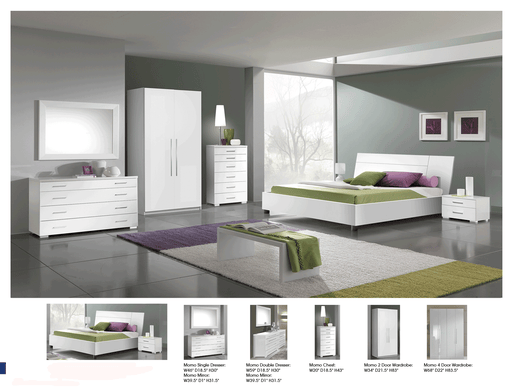 Panarea White Bed Queen - Lara Furniture