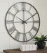 Paquita Antique Silver Wall Clock - A8010237 - Lara Furniture