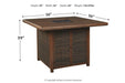 Paradise Trail Medium Brown Bar Table with Fire Pit - P750-665 - Lara Furniture