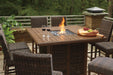 Paradise Trail Medium Brown Bar Table with Fire Pit - P750-665 - Lara Furniture