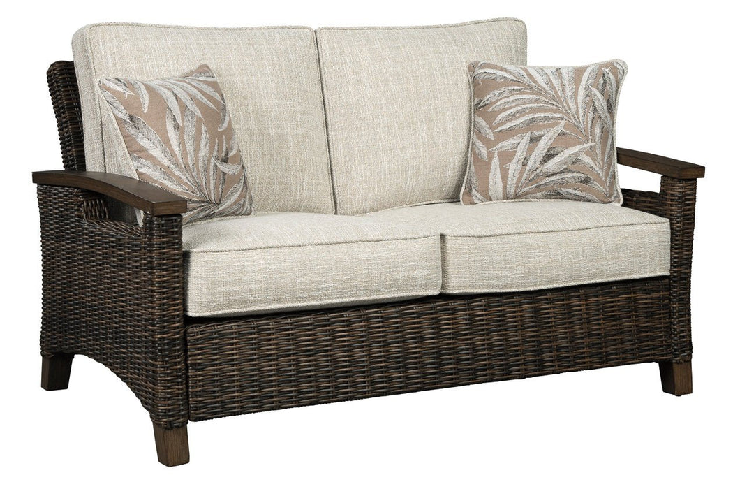 Paradise Trail Medium Brown Loveseat with Cushion - P750-835 - Lara Furniture