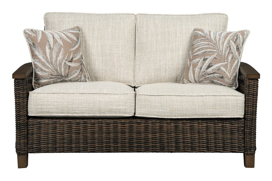 Paradise Trail Medium Brown Loveseat with Cushion - P750-835 - Lara Furniture