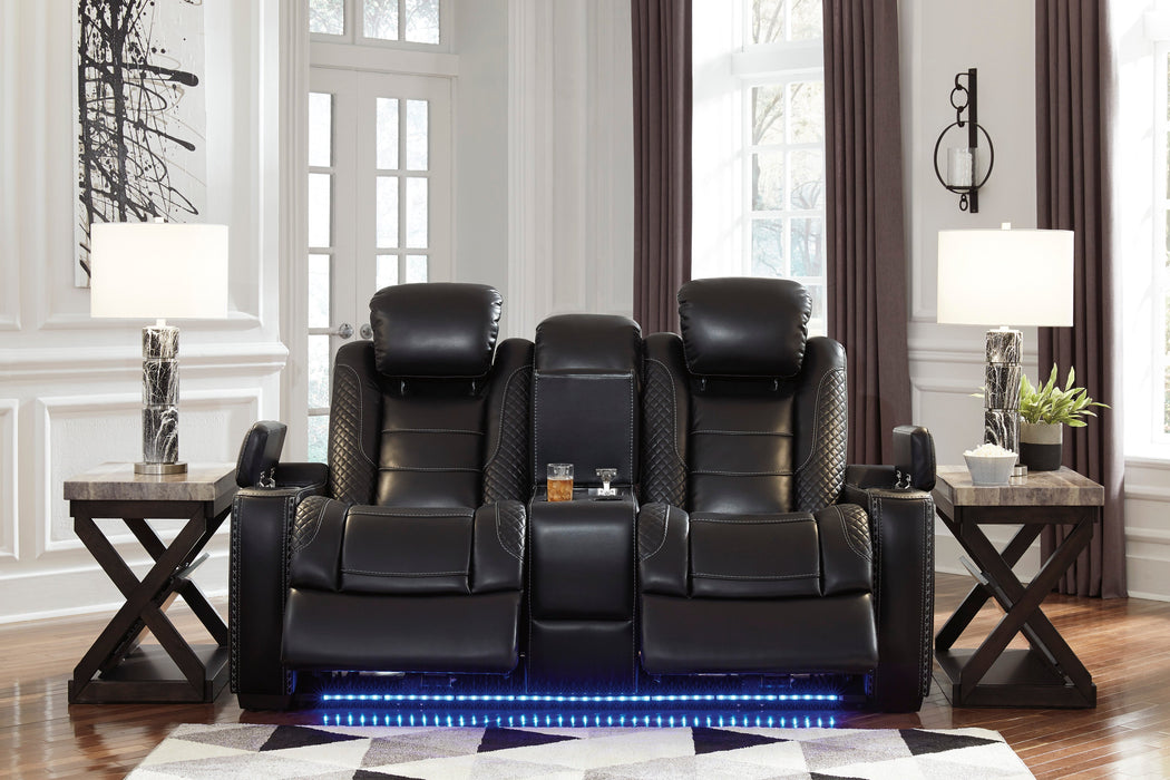 Party Time Power Reclining Loveseat with Console - 3700318 - Lara Furniture