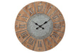 Payson Antique Gray/Natural Wall Clock - A8010076 - Lara Furniture