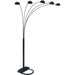 Peacock Arc Black 82" Floor Lamp - 4888B-BK - Lara Furniture