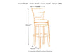 Pinnadel Light Brown Bar Height Bar Stool - D542-130 - Lara Furniture