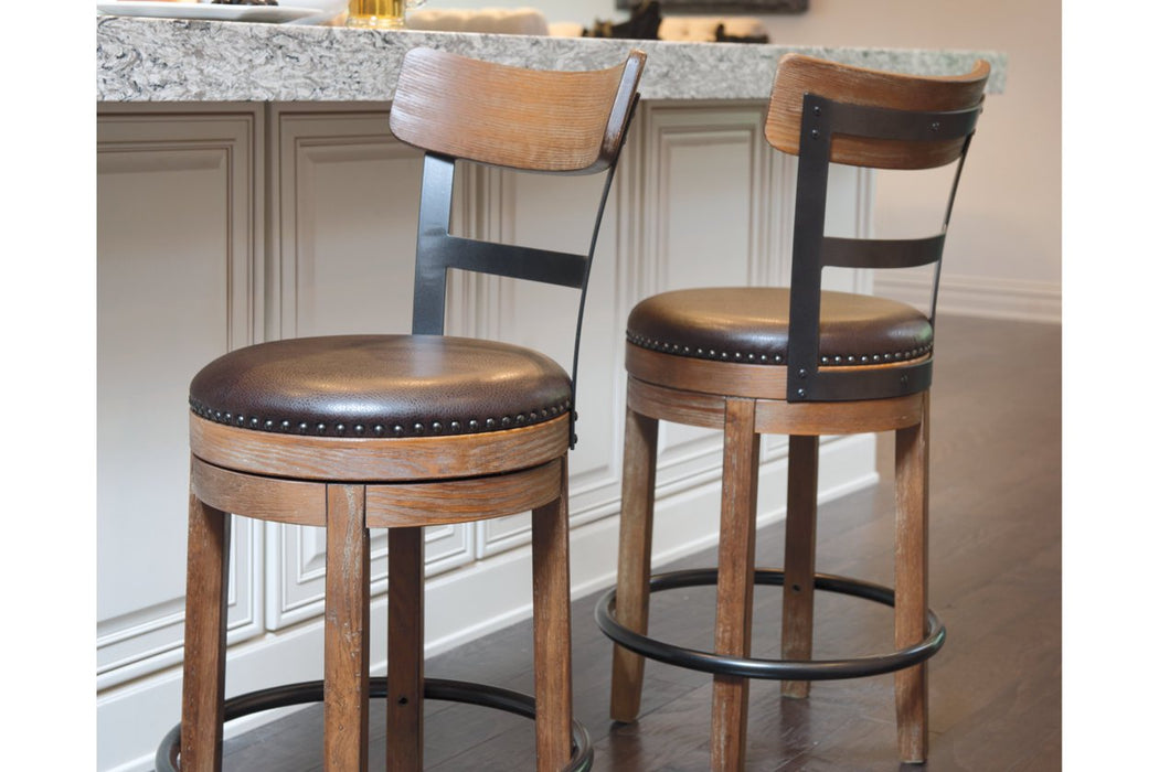 Pinnadel Light Brown Counter Height Bar Stool - D542-124 - Lara Furniture